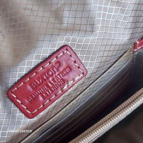 Large Buxton Euro Tote Red Leather Laptop Accessories Shoulder Bag Briefcase - Picture 5 of 11